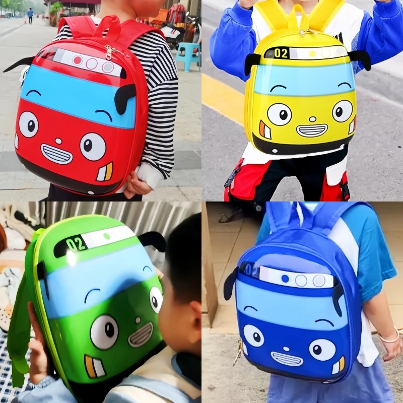 Cute Tayo Cartoon Little Bus Schoolbag Children Bags Children\'S Cute Backpack Kids Bag Suitable For 1-6 Years Old Kids Boys Gift