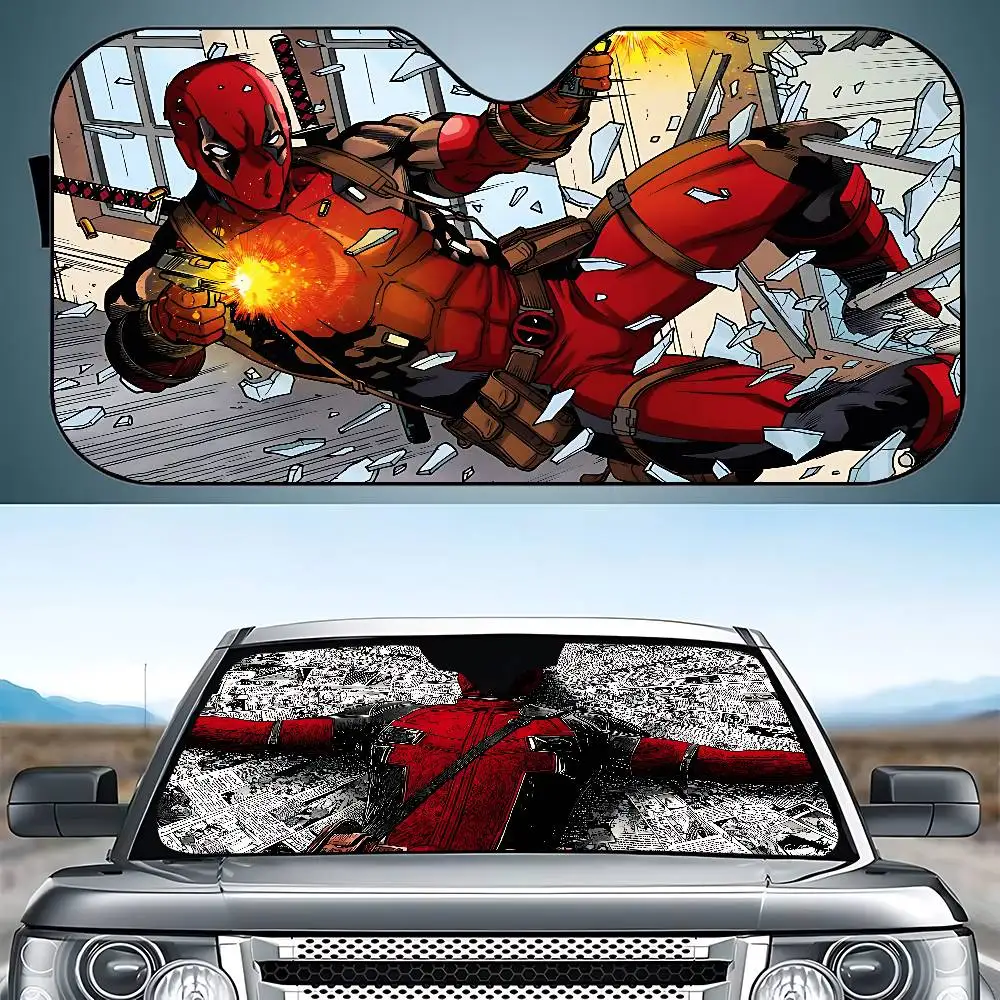 Cute-D-deadpool-S Stylish And Trendy Windshield Sunshade, Car Windshield Cover, Car Sunshade Curtain, Car Sun Protection Cover view 2