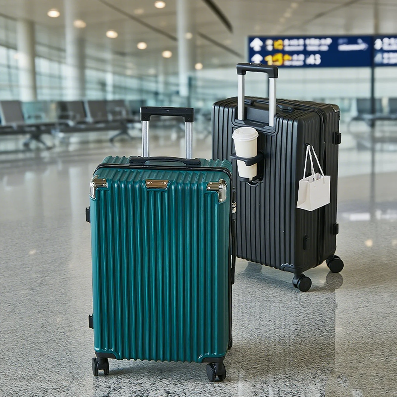 أمتعة مقاس 20-26 بوصة مع حامل أكواب وحامل هاتف وحقيبة سفر وحقيبة سفر ذات سعة كبيرة وحقيبة أمتعة متوسطة الحجم #3