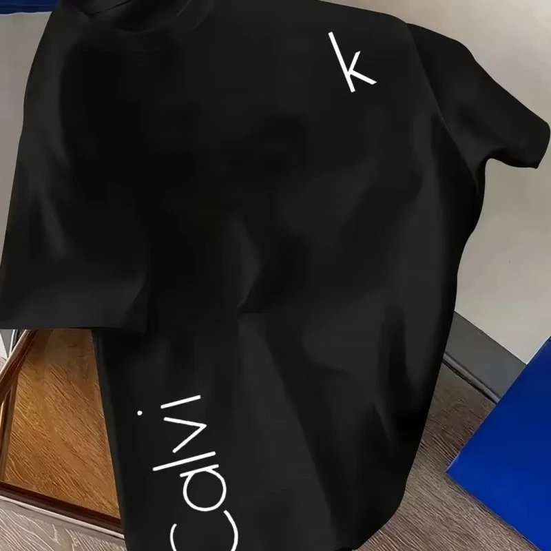 

2026 new Men's summer cotton fashionable casual loose plus trendy pattern printed sports round neck short sleeved T-shirt top
