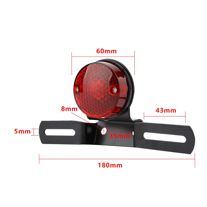 Motorcycle Tail Light With License Plate Bracket Holder Retro Rear Lamp Led For Harley Honda Cafe Racer Custom Bobber Chopper