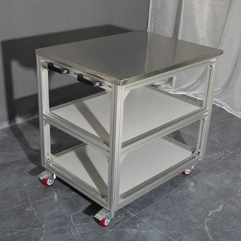Aluminum profile anti-static mobile workbench Wheeled cart Electronic factory maintenance laboratory Aluminum alloy workbench
