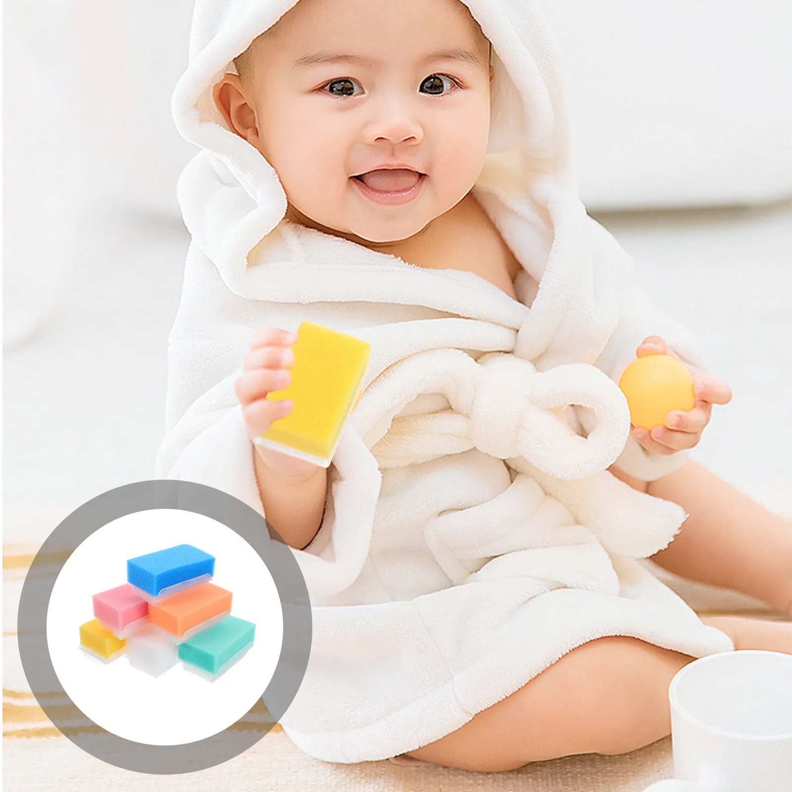 

Набор из 6 тактильных губок для ванны: мягкие детские губки для купания, массажа кожи головы и мытья рук, для детей с нарушениями сенсорной переработки