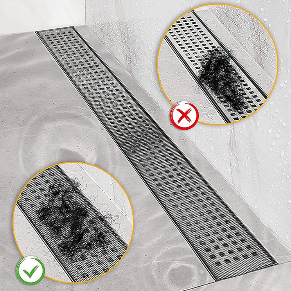 1 Roll Disposable Floor Drain Sticker Hair Filter Decal for Bathroom Kitchen Bathtub Sink Anti Clog Mesh Design Strong Adhesion