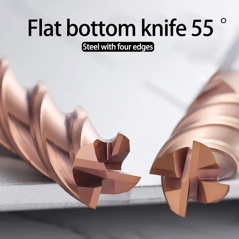 HRC55 Fresa in metallo duro 1 2 4 5 6 8 10 12mm 4 flauti Fresa da taglio Taglierina per ferro CNC Maching Fresa per fresa