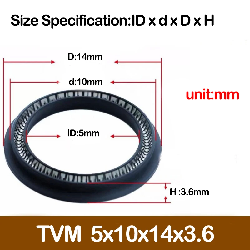 TVM Type,Rotate Spring Energized Seal,For Shaft,PTFE Carbon Fiber, High Temperature/High Pressure Resistant,Energy Storager Seal
