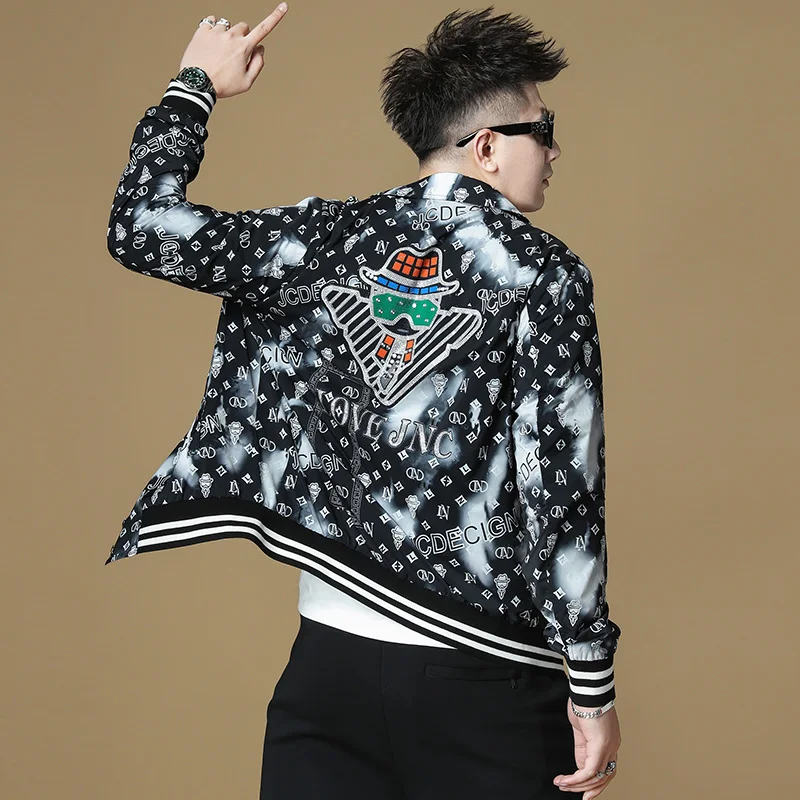 

Мужская модная бейсбольная куртка Ele с вышивкой, повседневная, весна-осень, новинка, из полиэстера, антибактериальная