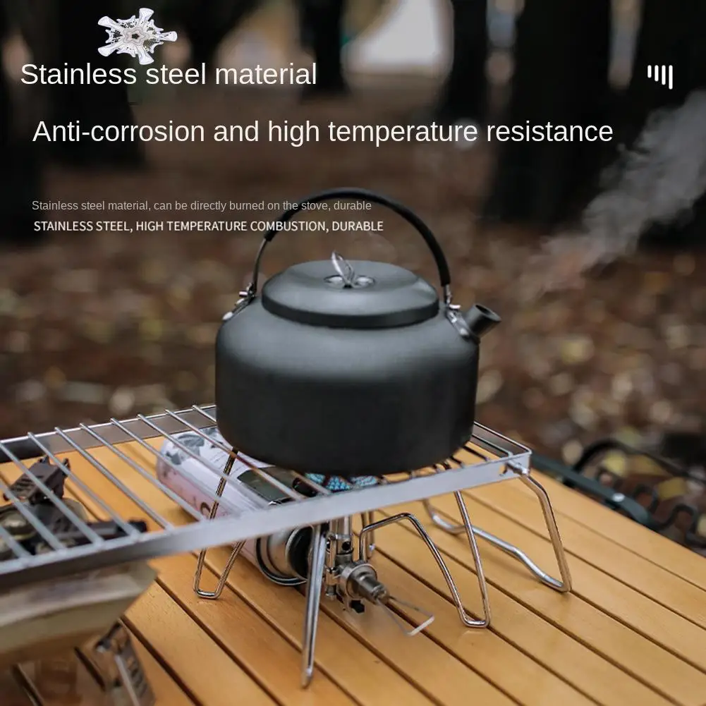 

Outdoor Striped Barbecue Grill Stainless Steel Pot Folding Bracket Portable Rack Drain Rack Barbecue Grill