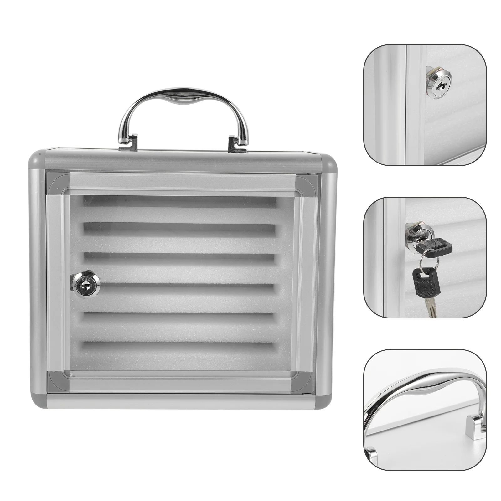 

Cellphone Storage Box Multi-Slot Phone Organizer Anti-Pressure Handle Design Mobile Phone Locker for School Office Use