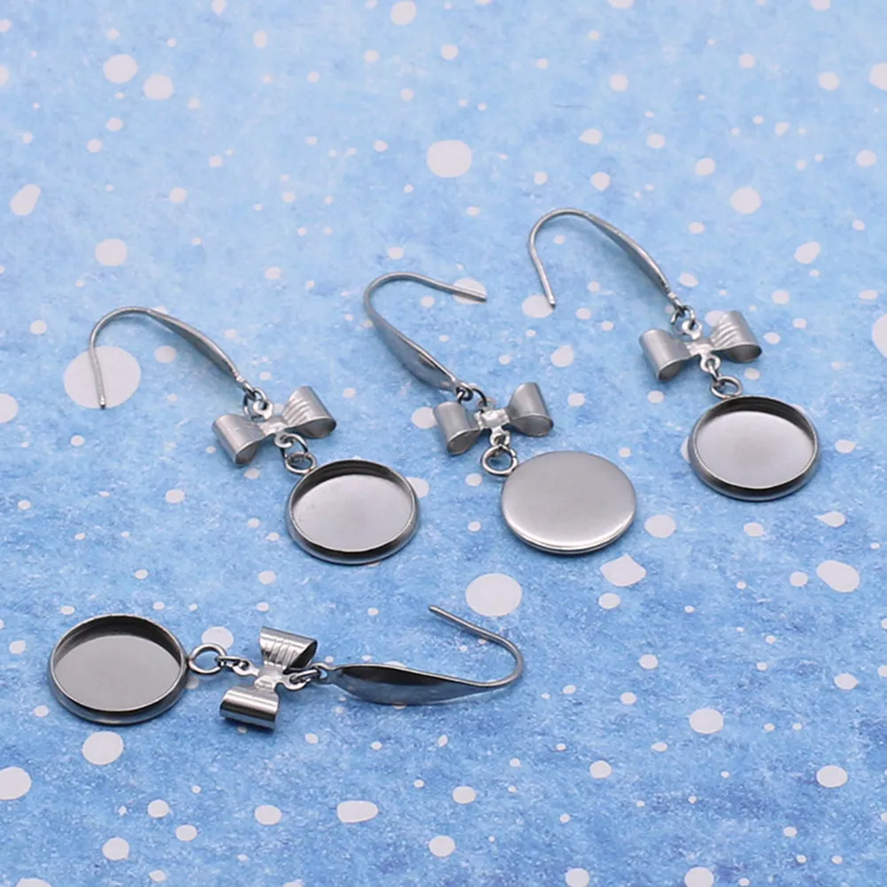 20Pcs Earring Blanks Metal Trays DIY Jewelry Base Accessories Stainless Steel Disc Ear Hooks for Women Crafting Personalized
