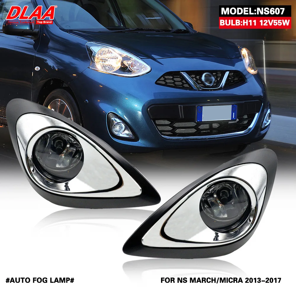 

Светодиодные противотуманные фары для Nissan March Micra 2013 2014 2015 2016, дневные ходовые огни, передний бампер, противотуманные фары для автоматического вождения, аксессуары