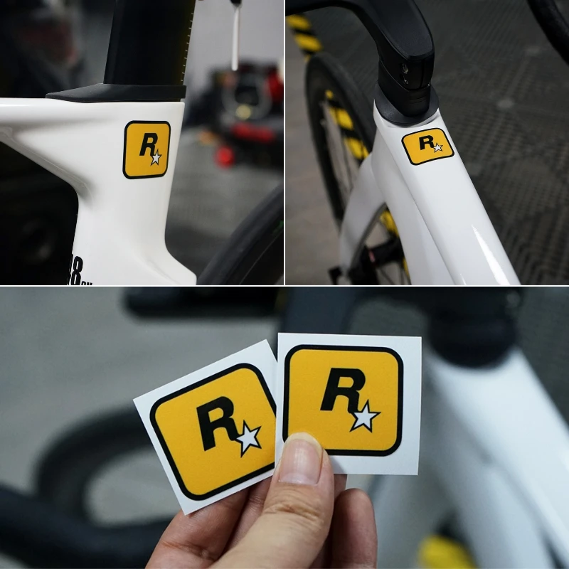 1PC/2PCS R STAR Road Bicycle Frame Stickers Waterproof MTB Bike Top Tube Handlebars Durable Sunscreen Vinyl Decals Decoration