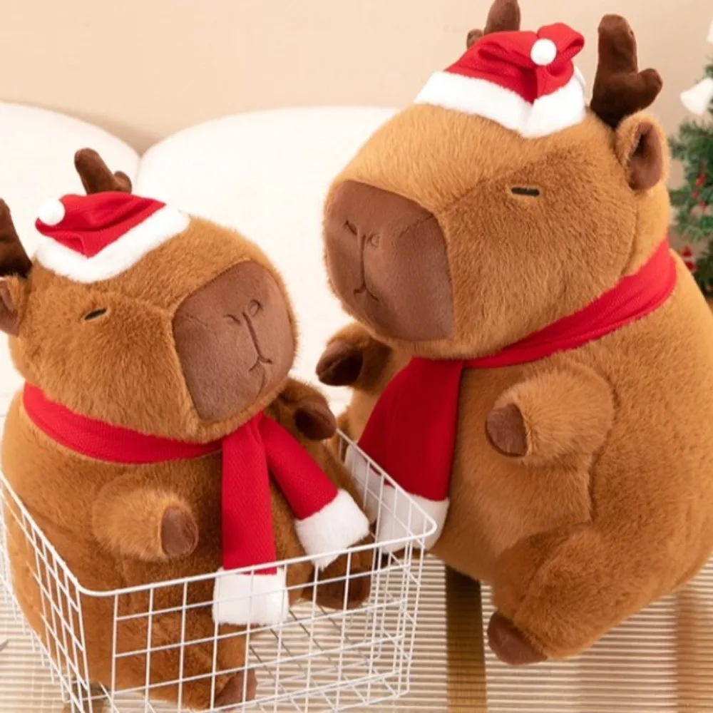 

Dress Up Christmas Capybara Plush Cartoon Simulation Capybara Plush Toy Fluffy Soft Capibara Fluffty Doll Christmas Toy