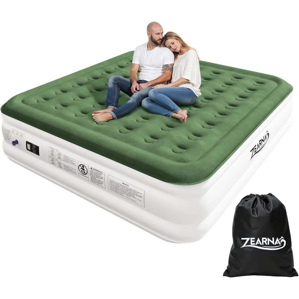 킹사이즈 내장 펌프 에어 매트리스 이미지