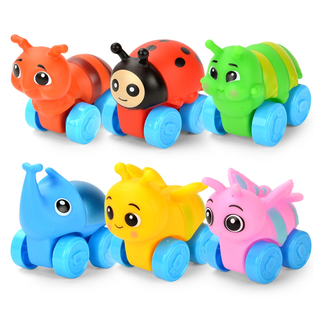 6개입 목욕 장난감 어린이 수영 놀이 물놀이 귀여운 재미있는 어린이 욕실 샤워 욕조 곤충 동물 자동차 장난감 부드러운 고무
