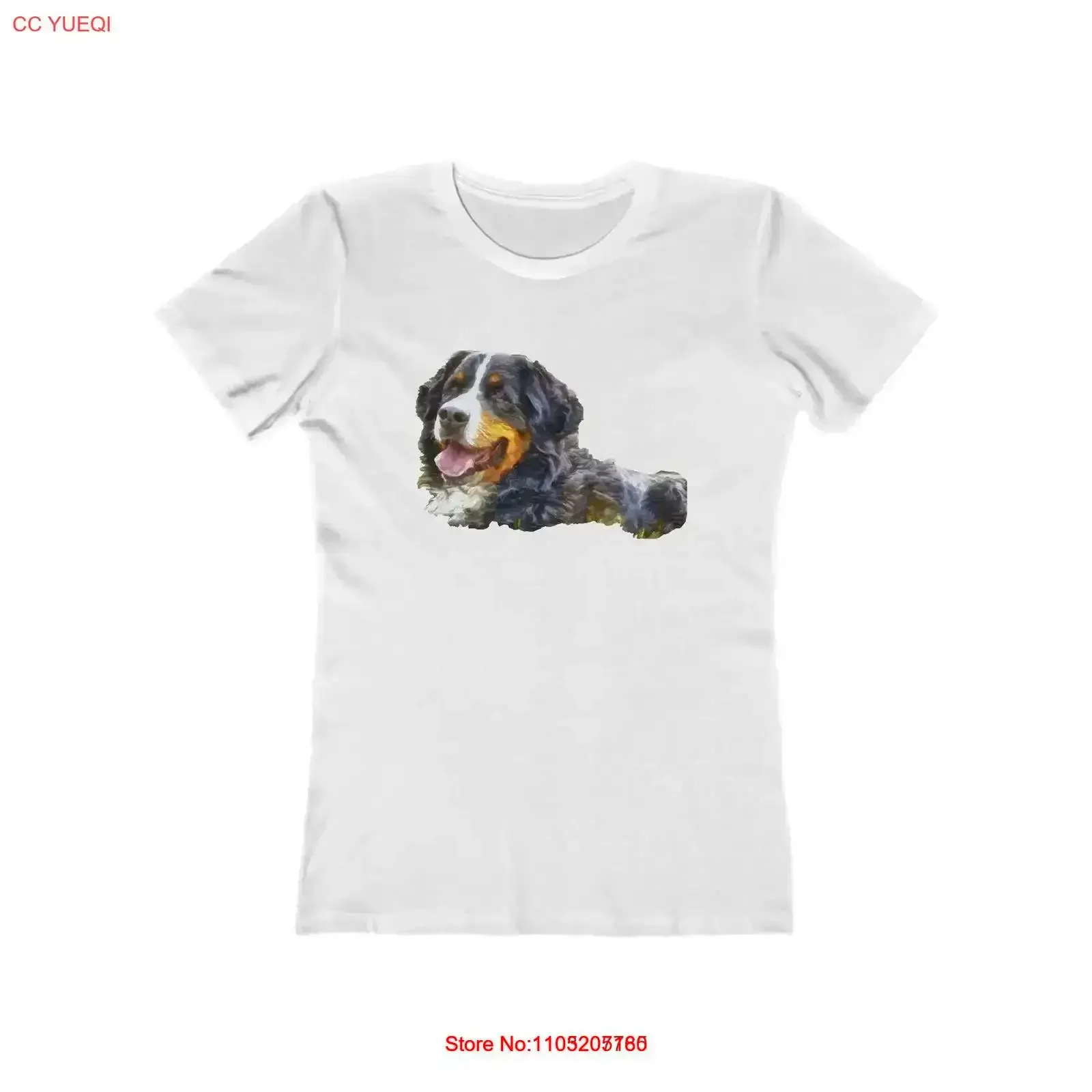 

Bernese Mountain Dog Women's Slim Fit Ringspun Cotton T Shirt vintage Washed Versatile Slightly Casual Soft streetwear graphic