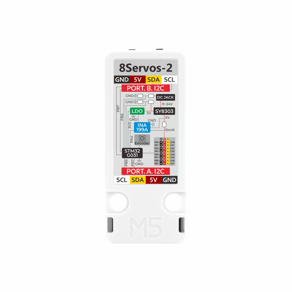 Official M5Stack Unit 8Servos2-I2C 8-channel servo cascade control unit with built-in STM32