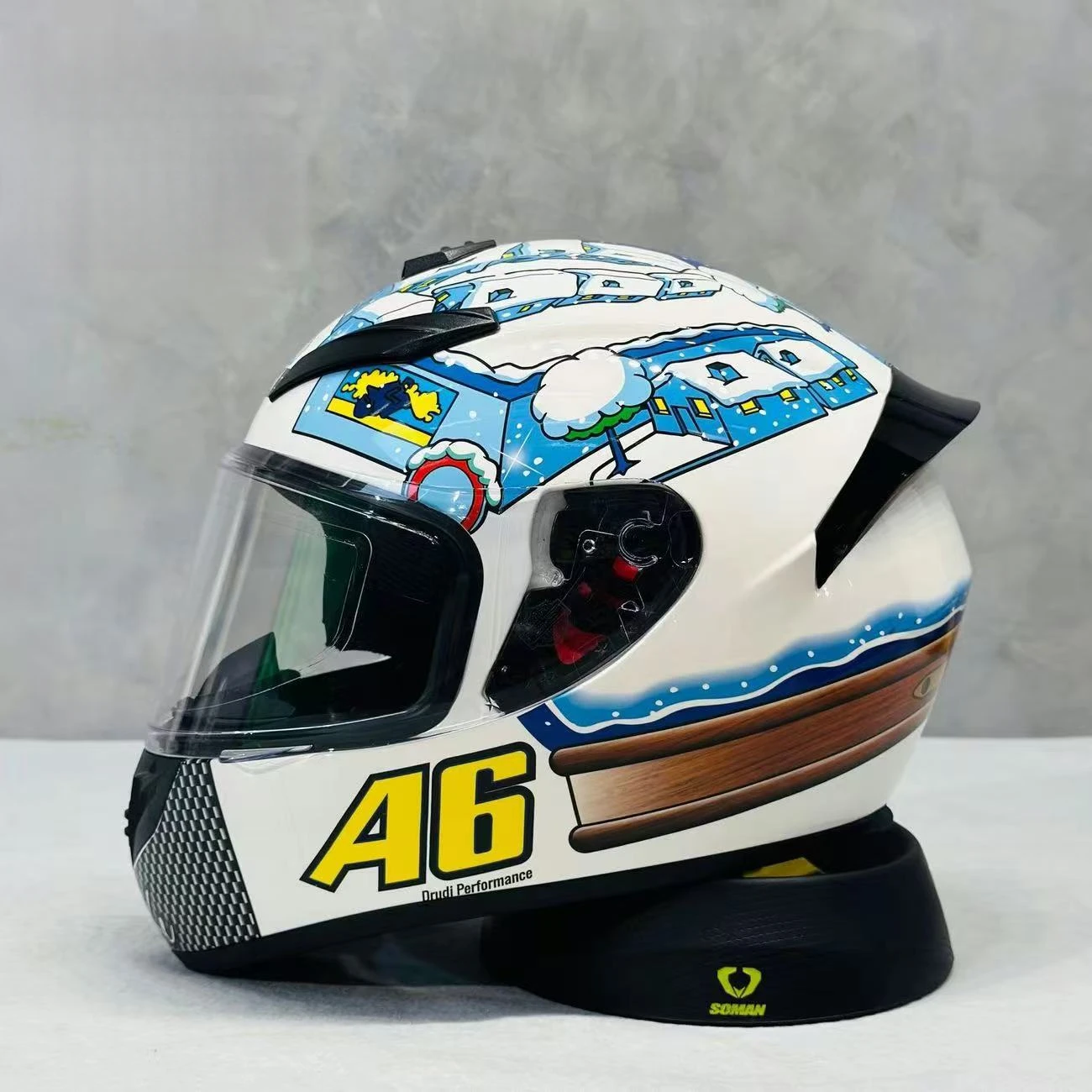 

White Snow House Full Face Motorcycle Helmet for Big Head Riders Available Up to 3XL Comfort for Long Time Rides Capacete Moto