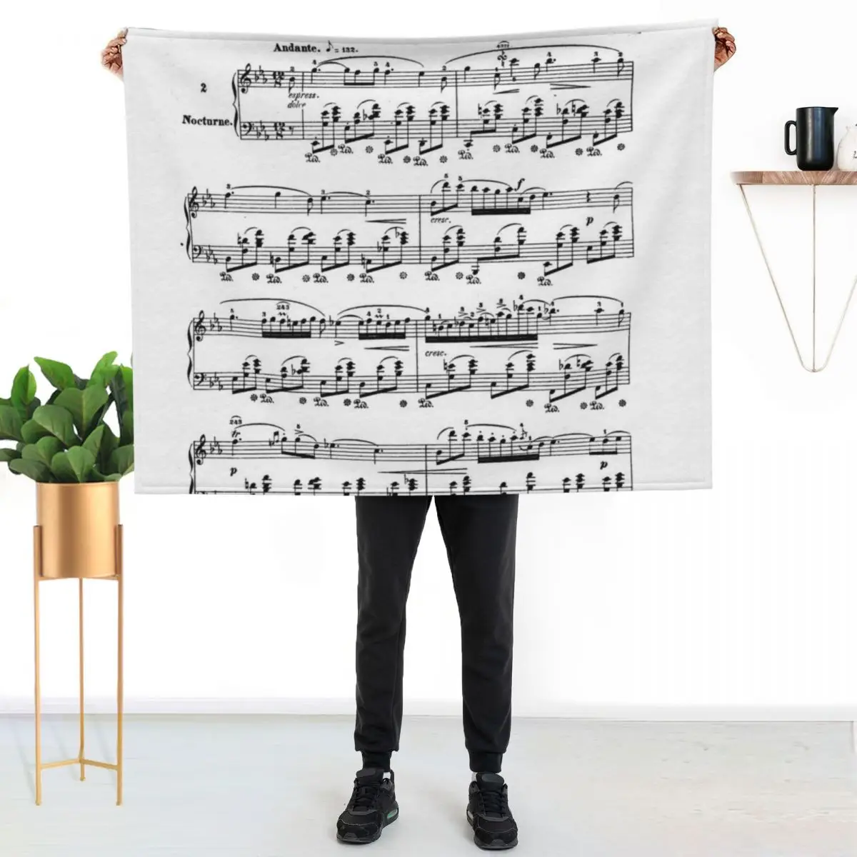 

Chopin Nocturne Throw Blanket Warm Comfortable Blanket Gift for Parents Friends