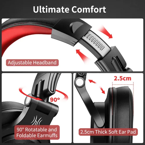Imagen 2 del producto Oneodio A71 auriculares HiFi con cable sobre la oreja con micrófono estudio DJ auriculares Monitor profesional grabación mezcla auriculares para juegos