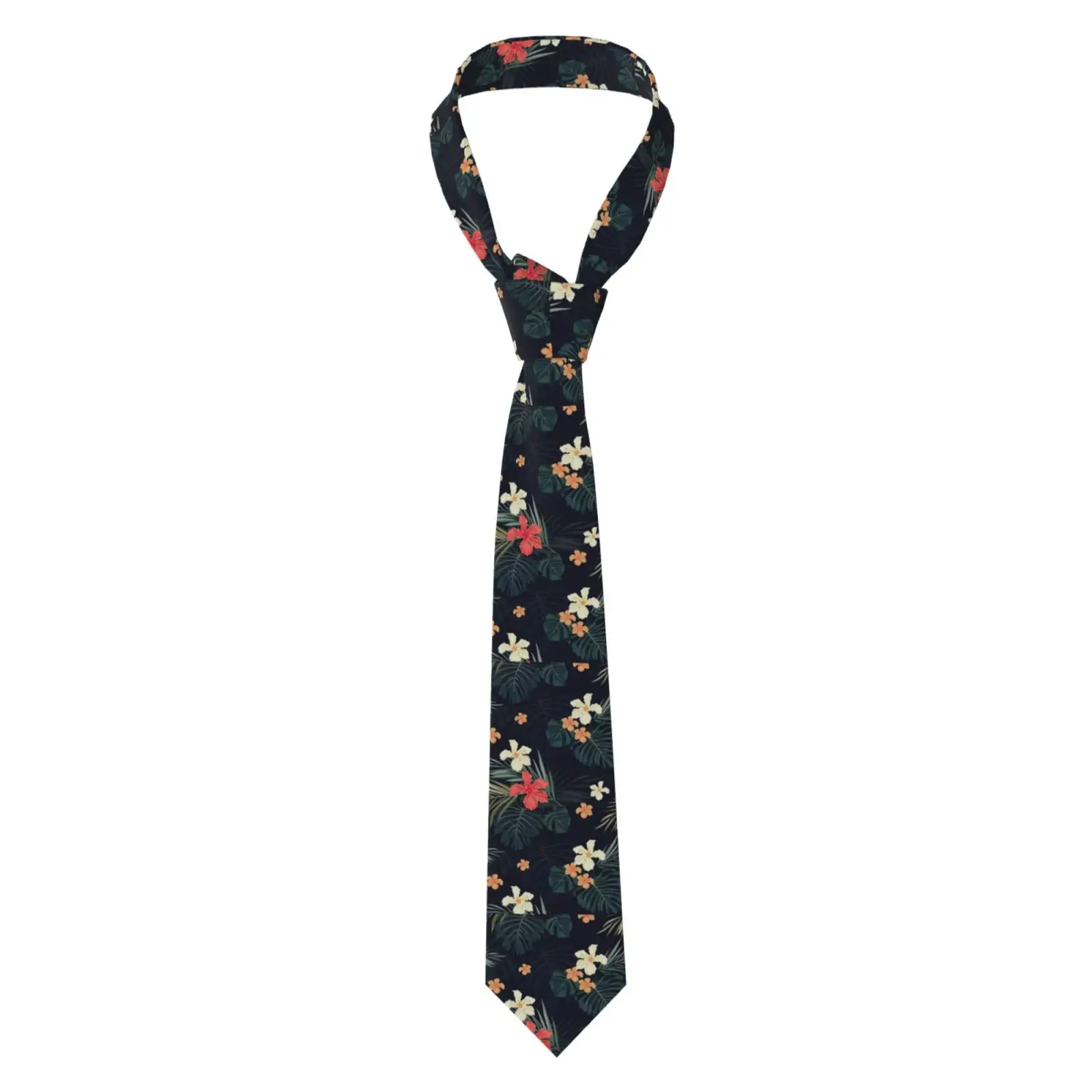Men Slim Tropical Floral Pattern Necktie Casual Business Party Costume Tie Unisex Fashion Accessory For Banquet Daily Wear