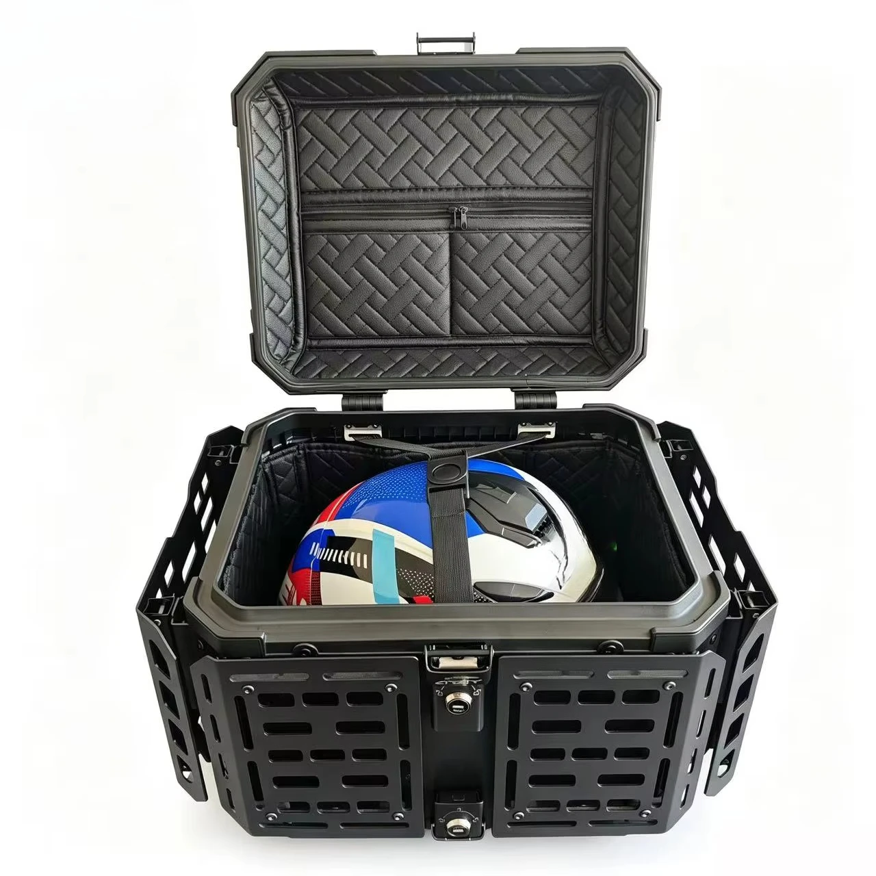 45-liter Large-capacity Lockable Hollow Sideboard Motorcycle Trunk Universal Model