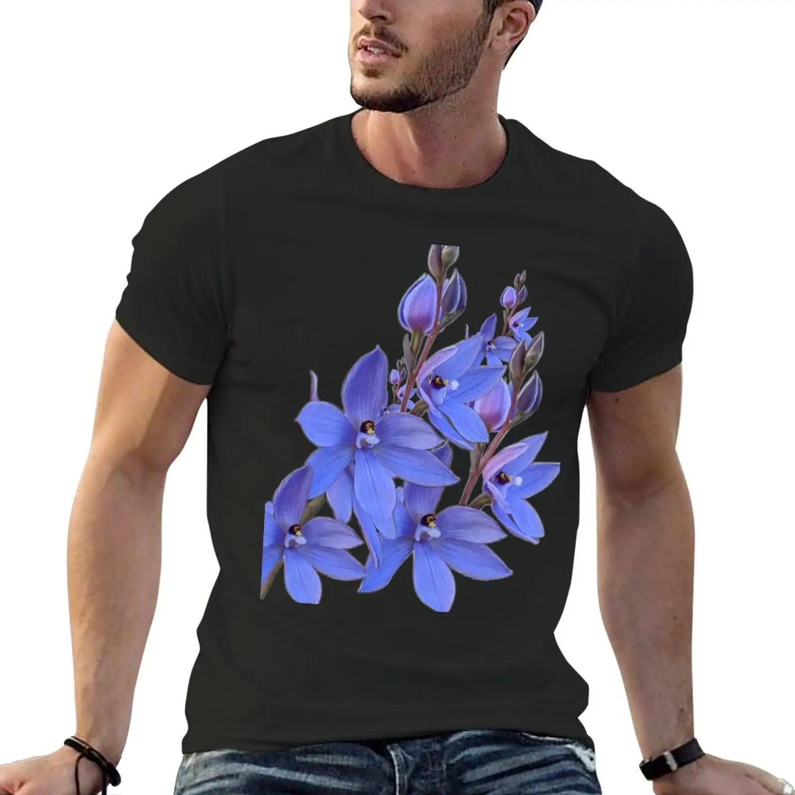 Mauve Tufted Sun Orchid T-Shirt vintage clothes plus size clothes designer shirts men t shirt