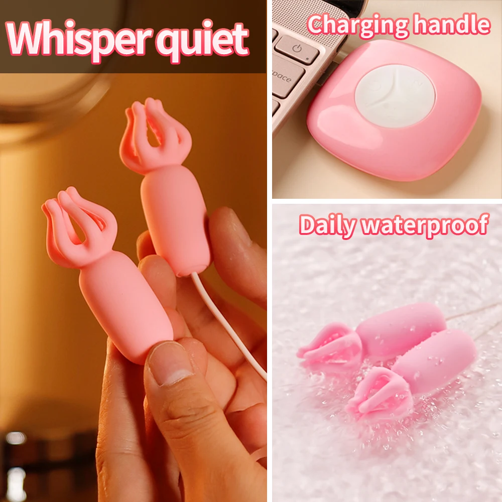 Nipple Clamps Vibrating Breast Clips Nipple Massager Stimulator 10 Speed Wired Vibrators Egg Sex Toys for Women Couples Fun