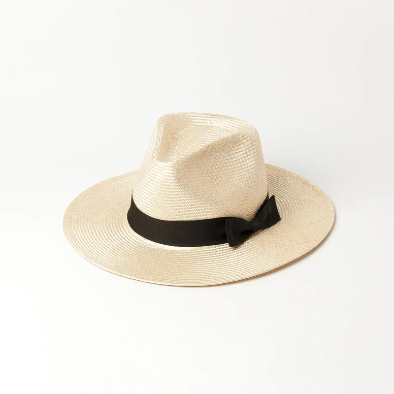 

Natural Wide Brim Sun Hat F Sisal Hemp Panama Hats for Women's Summer Hat Simple Straw Fedoras Jazz Outdoor Beach Hat