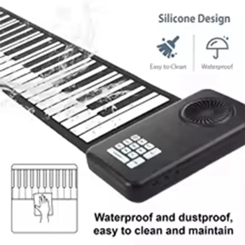 ABKV-88 Key Portable Handroll Electronic Piano Foldable Environmental Piano Home Practice Professional Piano