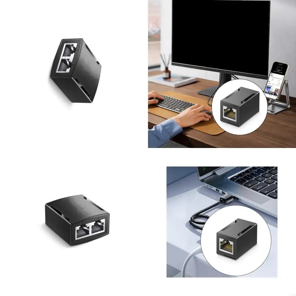 Y5JB Reliable RJ45 Inline Coupler Featuring AntiInterference Design Robusts Construction for Cat7/Cat6/Cat5e Ethernet Cable