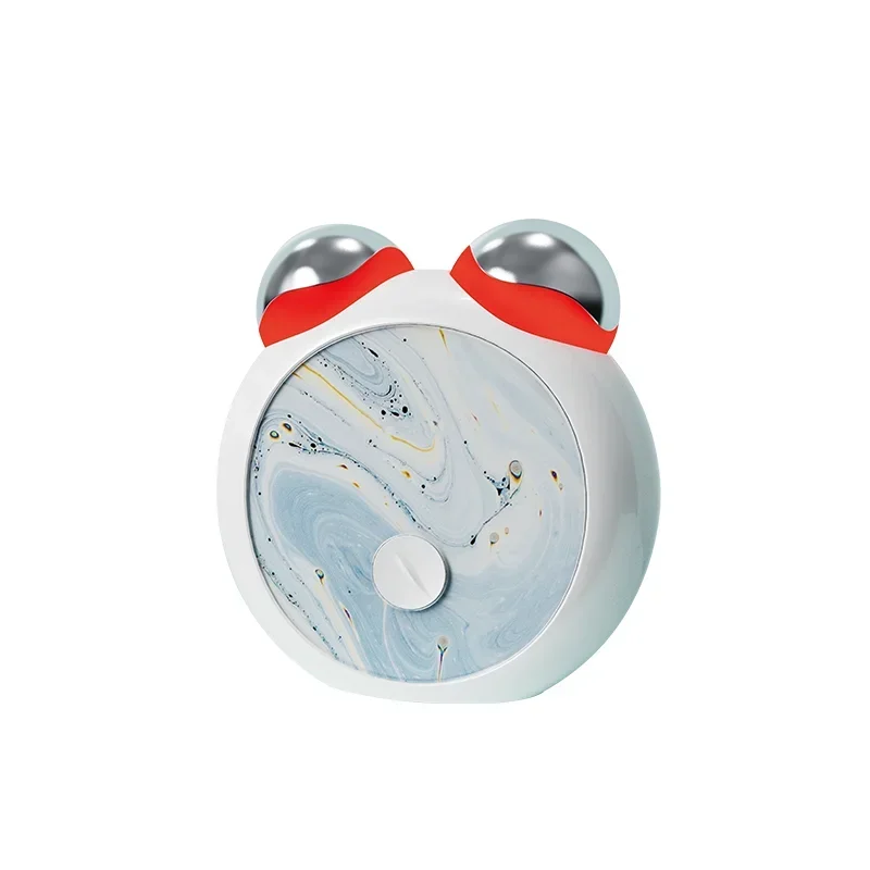 جهاز صغير محمول باليد للوجه مكركرنت EMS Q-Bear أسطوانة تدليك كهربائية LED جهاز تجميل الاهتزاز للعناية بالبشرة