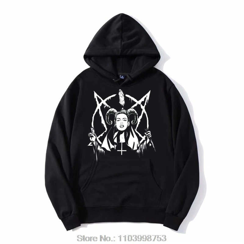 Horror Unholy Nun Pullover Hoodie Tops Casual Sweatshirt Graphic Unisex Men zip up Jacket Cotton Hoody Oversized Streetwear