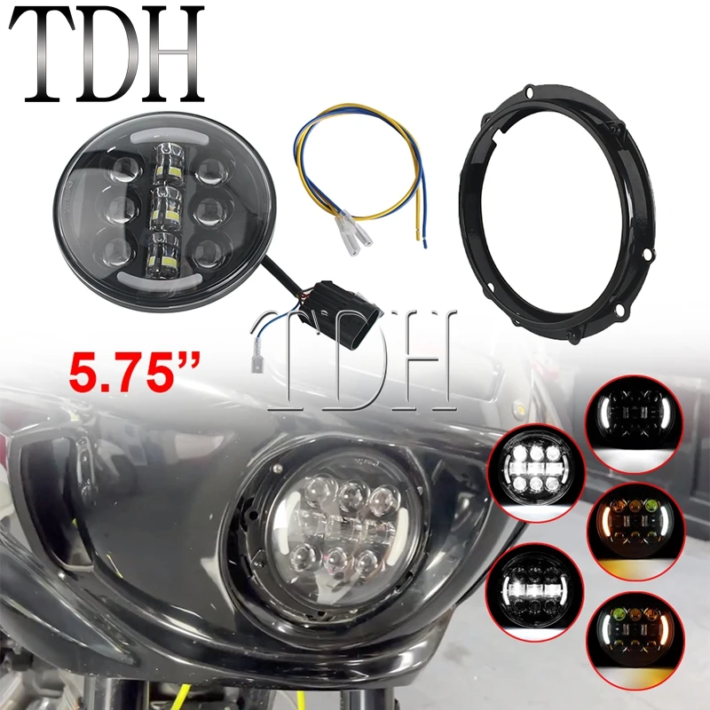 

5-3/4 inch 5.75" LED Headlight Mounting Bracket Upgrade Headlamps For Harley Softail Low Rider EI Diablo FXRST ST FXLRST 2022-25