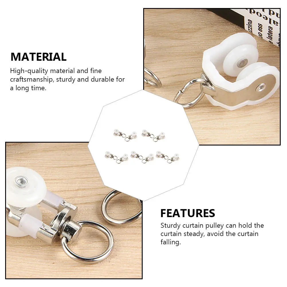 

20Pcs Curtain Track Pulley Rust Resistant Alloy Rollers Suitable for Curtain Rail Track Sliding Wheel Accessories