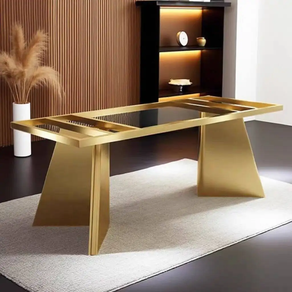 

Luxury stone table legs bracket stainless steel table feet rock slab office tea frame marble large plate legs