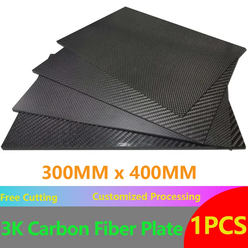 

1PCS 300x400mm carbon fiber board Plate Panel Sheets High Composite Hardness Material 0.5mm 1mm 2mm 3mm 4mm 5mm Thickness For RC