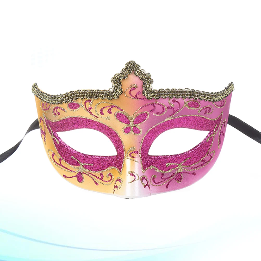 Half Face Mask Rosy Halloween Party Masquerade Cosplay Prop For Adults Teens Carnival Rave Wedding Dance Costume Accessory