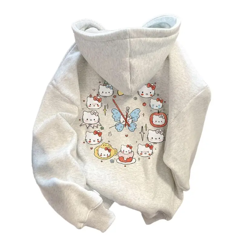 Sanrio Hello Kitty Girl Hoodie Sweatsuit Kawaii Anime Fashion Casual Sweatshirt Met Capuchon Lange Mouwen Herfst Winter Trui Tops