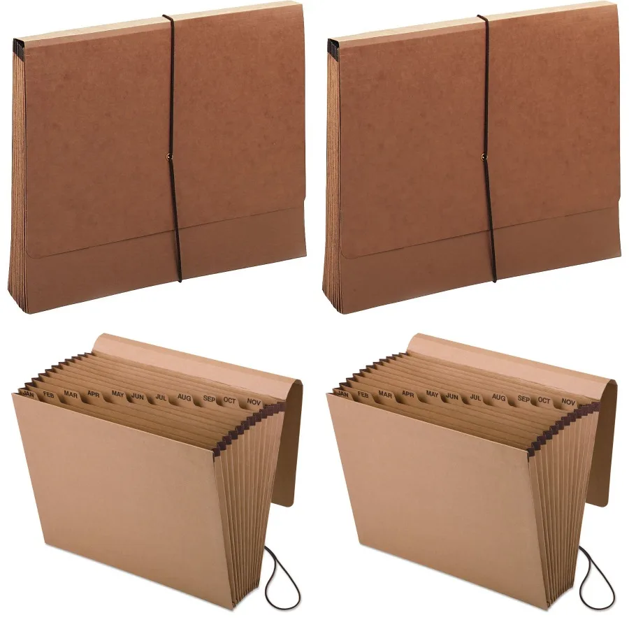 

Pendaflex Expanding Kraft File with Flap Jan.-Dec. Index 12 x 10 1 per Box K-17M-OX Brown - Ideal for Organizing Monthly Docume