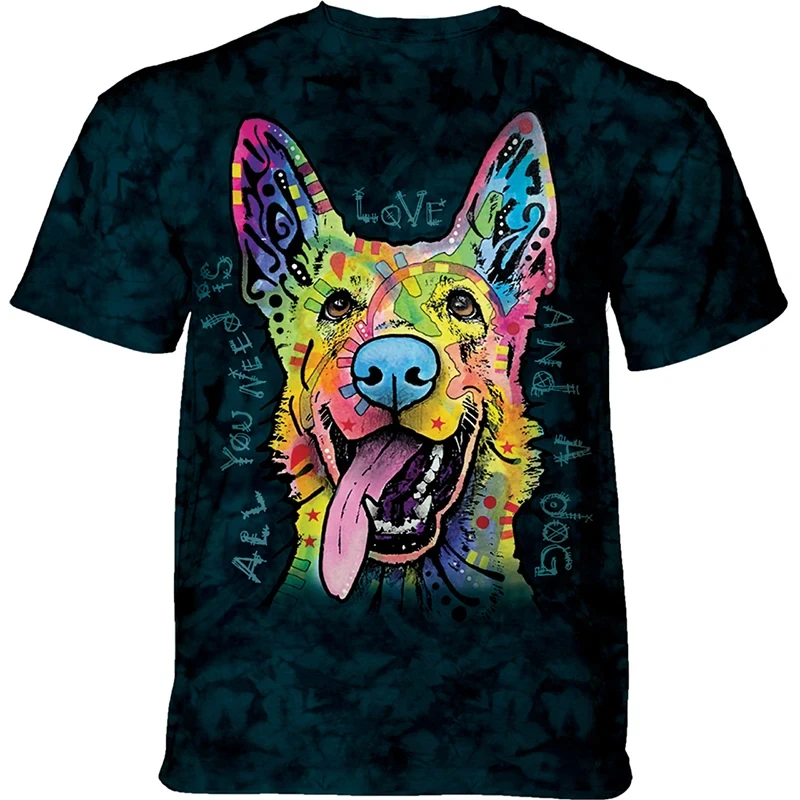 New 3D Printed Creative Animal Dog Men Short Sleeve T-Shirt Summer Hip Hop Personality Trend Harajuku O Collar Loose Casual Tees