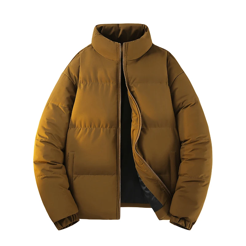 Chaqueta de algodón para hombre, abrigo informal versátil, cálido, de Color liso, con cuello levantado, para viajes al aire libre, novedad de invierno, 2024