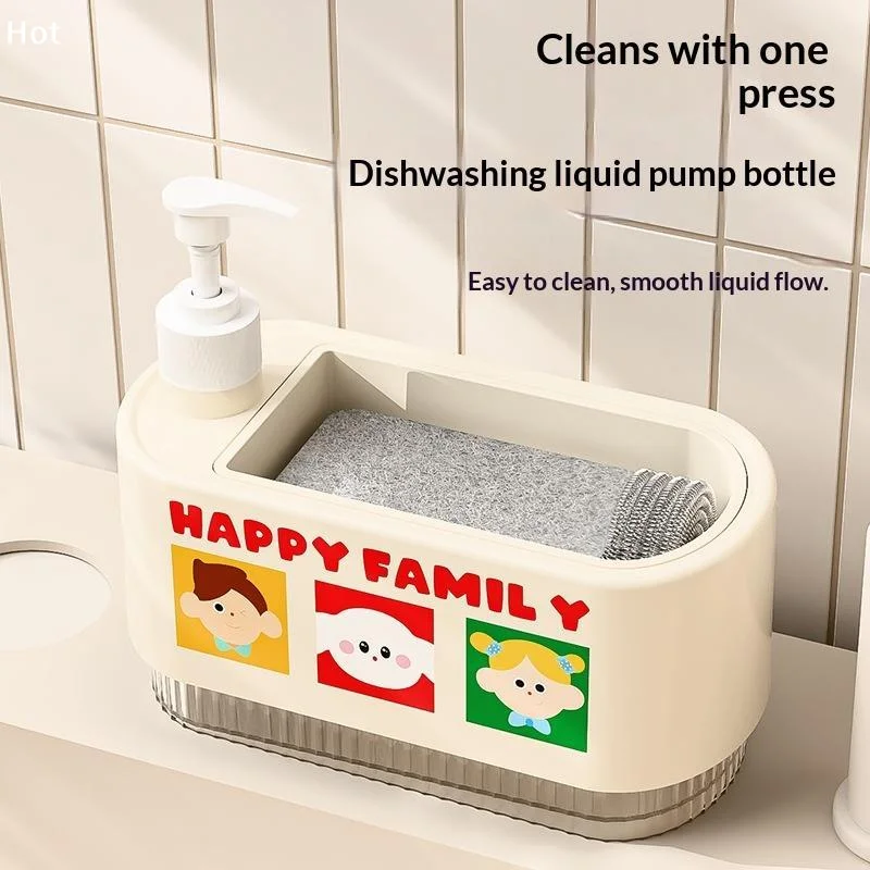 

Kitchen Dish Soap Dispenser With Sponge Holder , Sink Dish Sponge Pressing Dispenser For Home Accessories 1PCFurnishing world