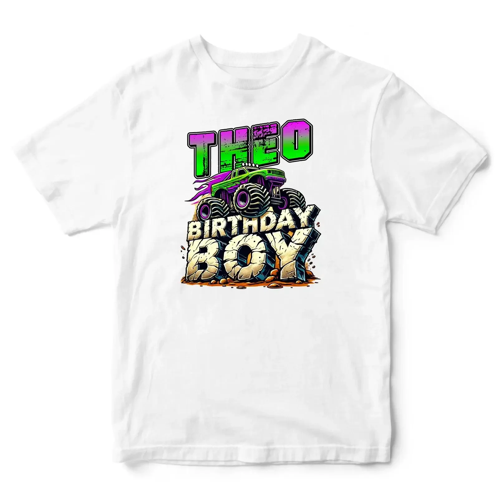 Personalisiertes Monstertruck Geburtstag T Shirt Jungen Junge Motorsport Rennen vintage Washed homme Soft Stylish graphic