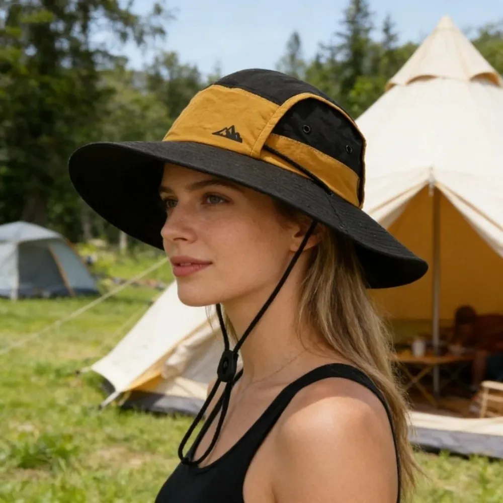 Unisex Large Brim Fisherman Hat Quick Drying Breathable Sun Protection Hat Lightweight Foldable Visor Cap