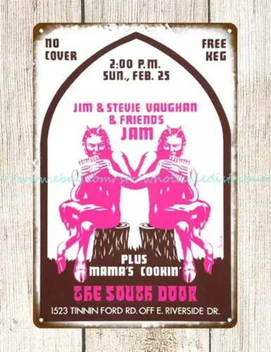 1973 Stevie Ray Vaughan Austin TX Concert Poster metal tin sign wall hanging