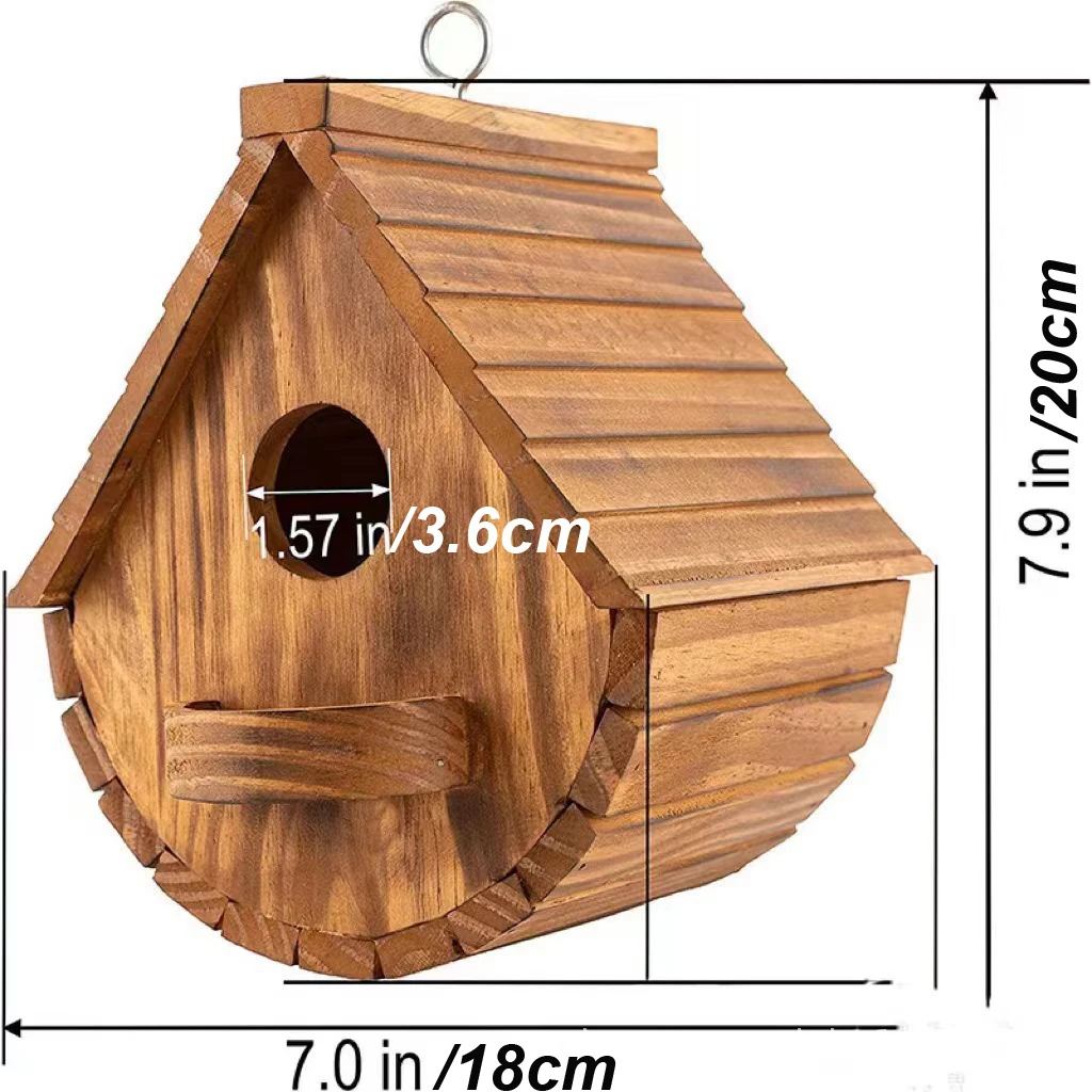 Bird Houses for Outside,Outdoor Wooden Bird House Bird Families Bluebird Finch Cardinals Hanging Birdhouse for Garden