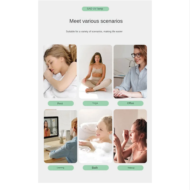 ABAH-LED SAD Touch Timing Stepless Dimming Affective Disorder Therapy Lamp Simulate Natural Light