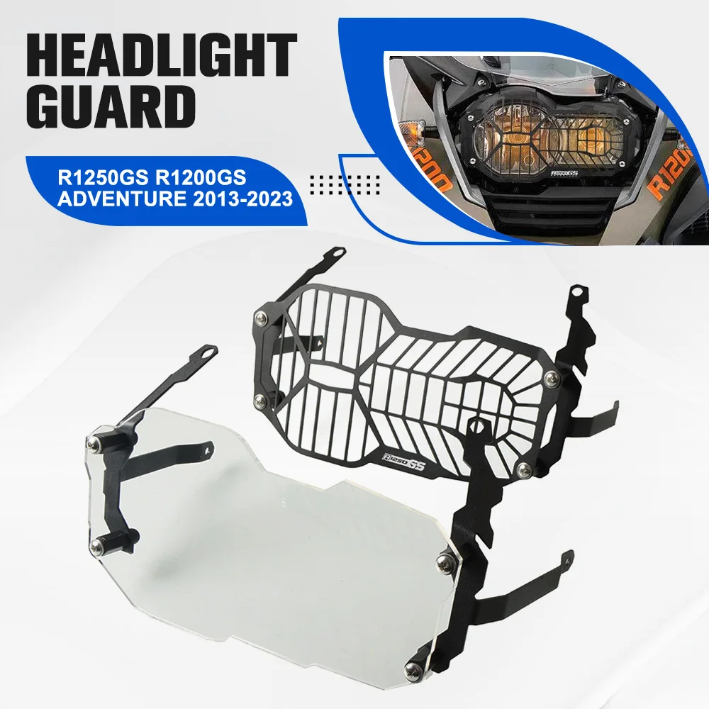 

For BMW R1250GS R1200GS Adv LC R1200 R 1250 GS 2013-2024 Motorcycle Accessories Headlight Guard Protector Lens Cover Transparent