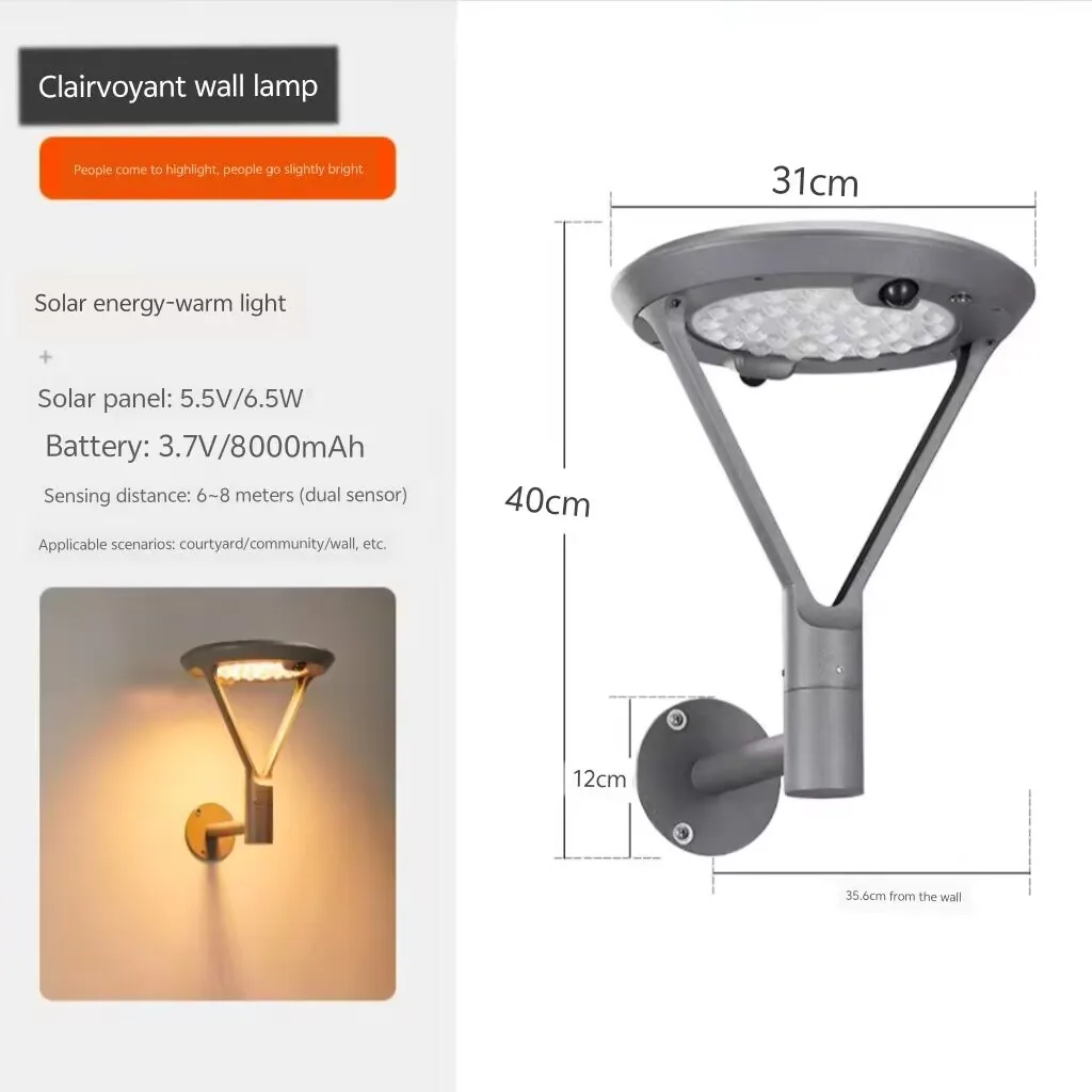 Outdoor waterproof solar 360 degree sensor wall lamp, entry door human body sensing lamp, thousand eye wall lamp